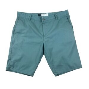 RVCA Stapler Chino Shorts Mens 38 Teal Green Stretch M7208STA Regular Fit